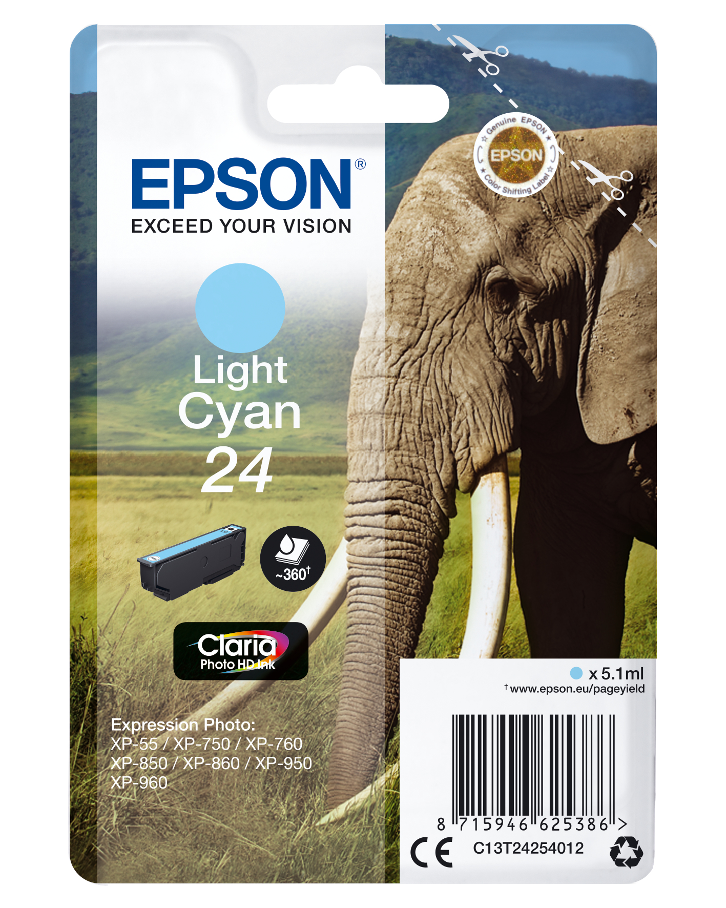 Epson 24 - 5.1 ml - hell Cyan - Original - Tintenpatrone