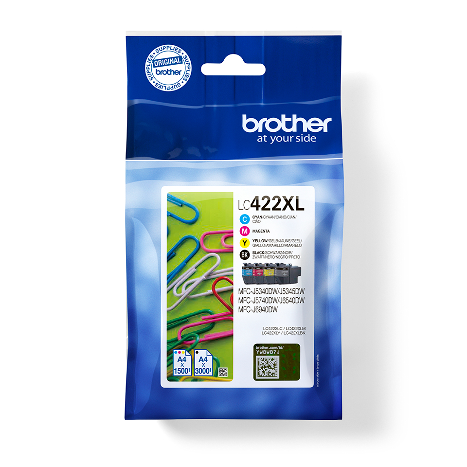 Brother LC422XL - 4er-Pack - Schwarz, Gelb, Cyan, Magenta