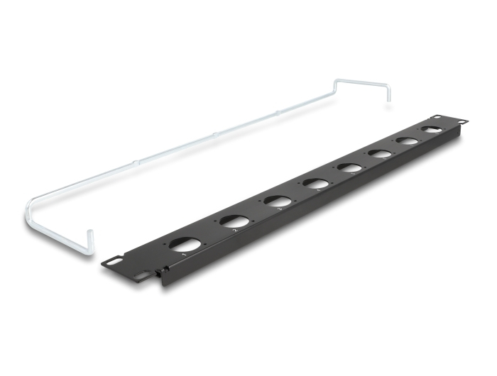 Delock Patchpanel (Blindblech) - D-Typ, Zugentlastung - Rack montierbar - Schwarz - 1U - 48.3 cm (19")