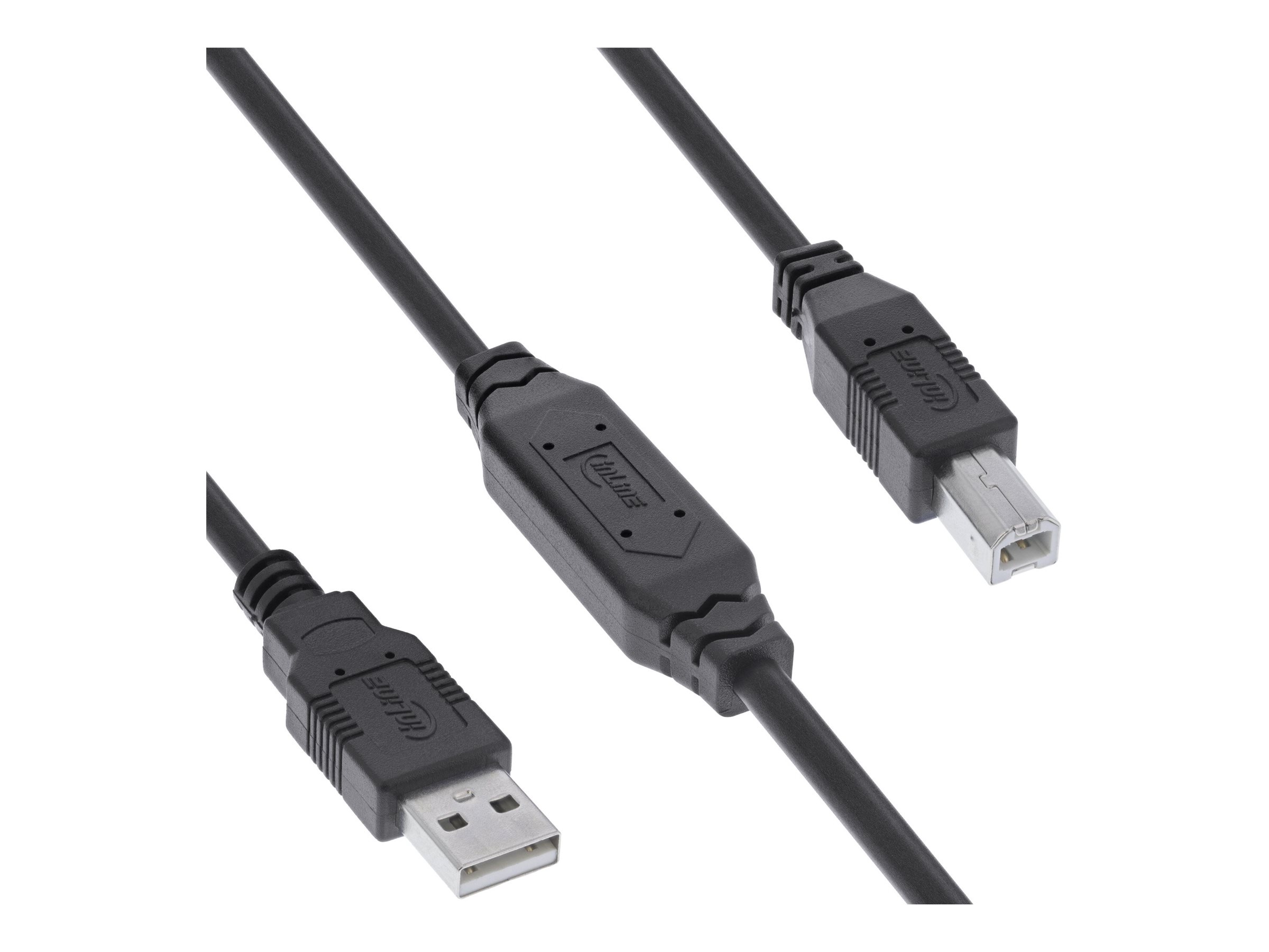 InLine USB 2.0 Aktiv-Kabel - USB-A Stecker zu USB-B Stecker - 7,5m
