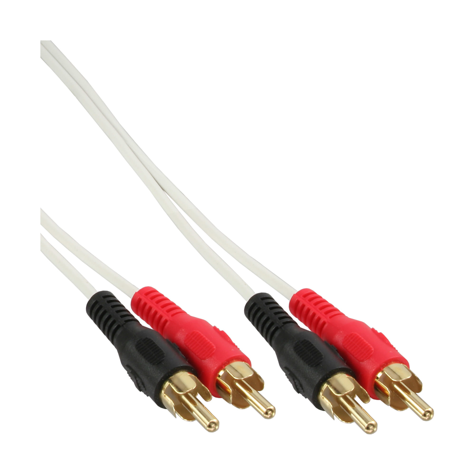 InLine Cinch Kabel - 2x Cinch - Stecker / Stecker - weiß / gold - 0,5m