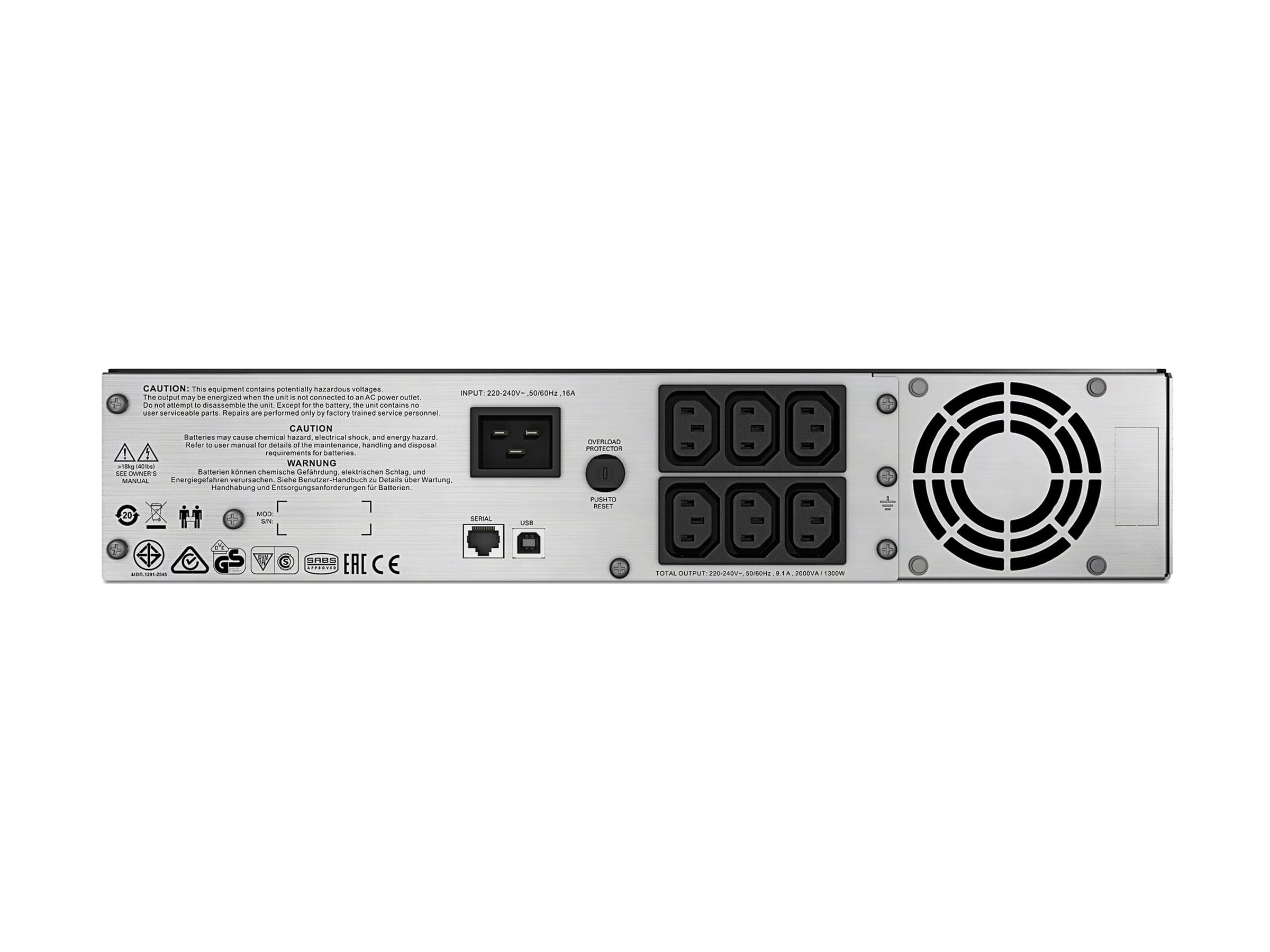 APC Smart-UPS C 2000VA 2U - USV (Rack - einbaufähig) - Line-Interactive-USV
