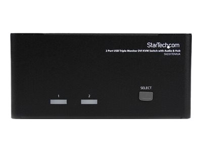 StarTech.com 2 Port Dreifach Monitor DVI USB KVM Switch mit Audio und USB 2.0 Hub
