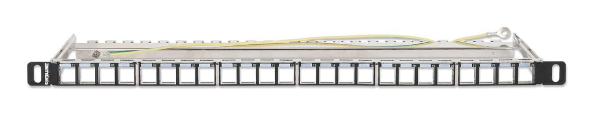 Intellinet Leeres Keystone-Patchpanel - Rack montierbar - Schwarz - 0.5U - 48.3 cm (19")