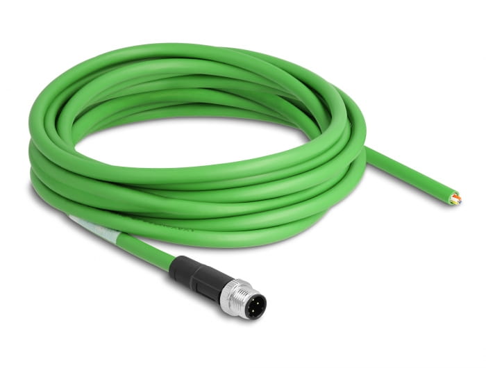 Delock Patch-Kabel - 4-polig M12-D (M) zu ohne Stecker