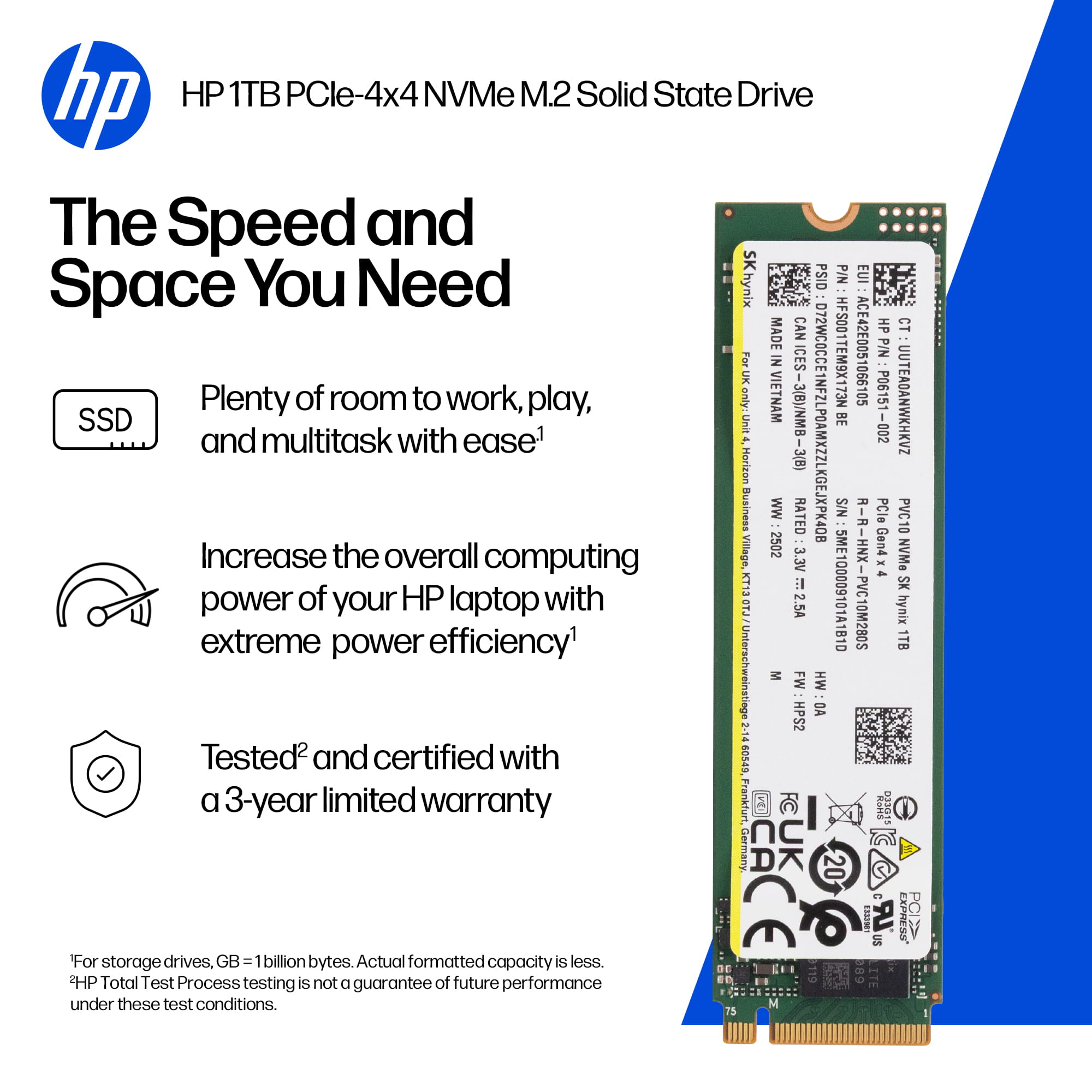 HP  SSD - 1 TB - intern - M.2 2280 - PCIe 4.0 x4 (NVMe)
