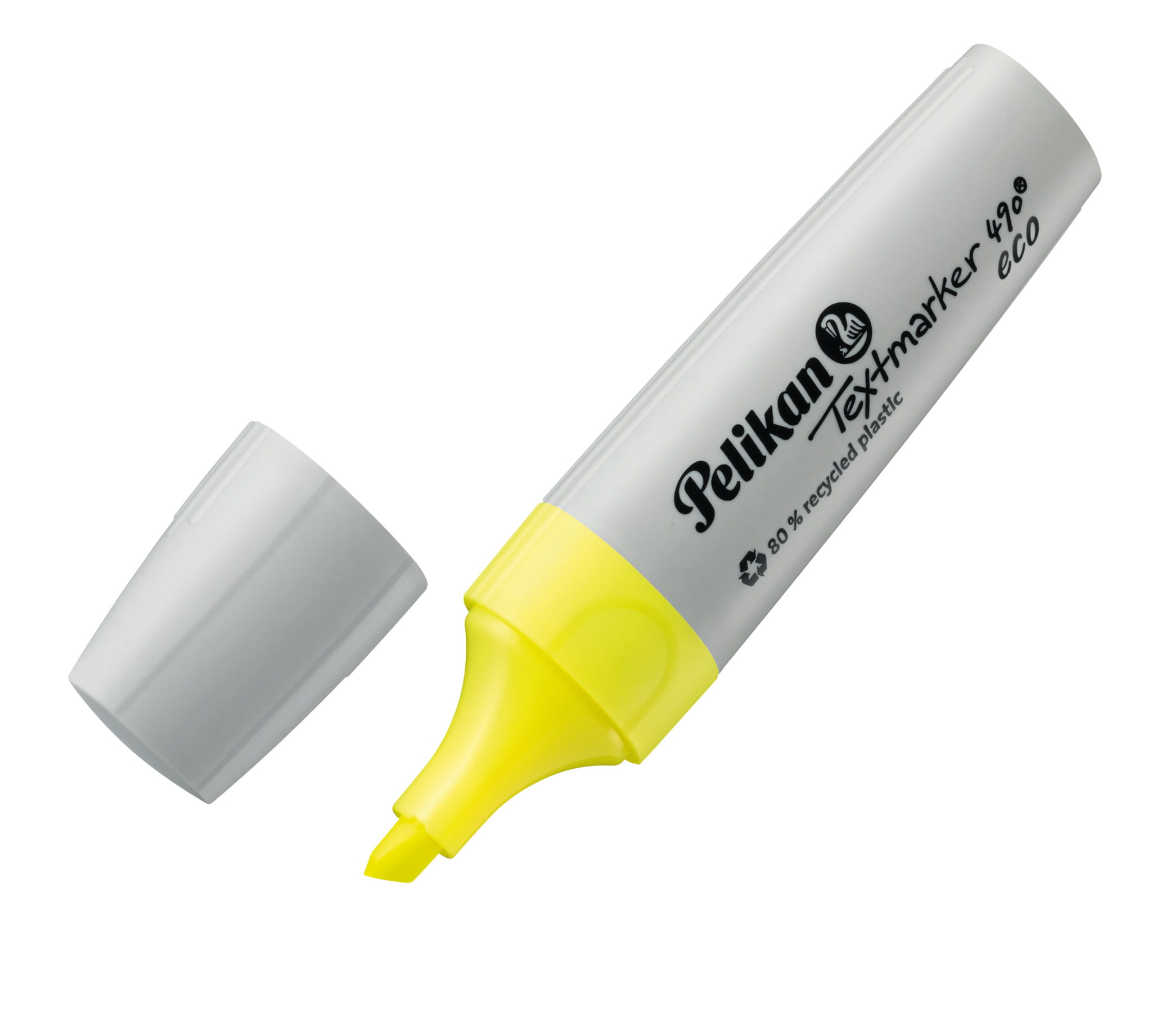 Pelikan Textmarker 490 eco, 1 Stück(e), Gelb, Meißel, Recycelbarer Kunststoff, Fett/Fein/Mittel, 1 mm