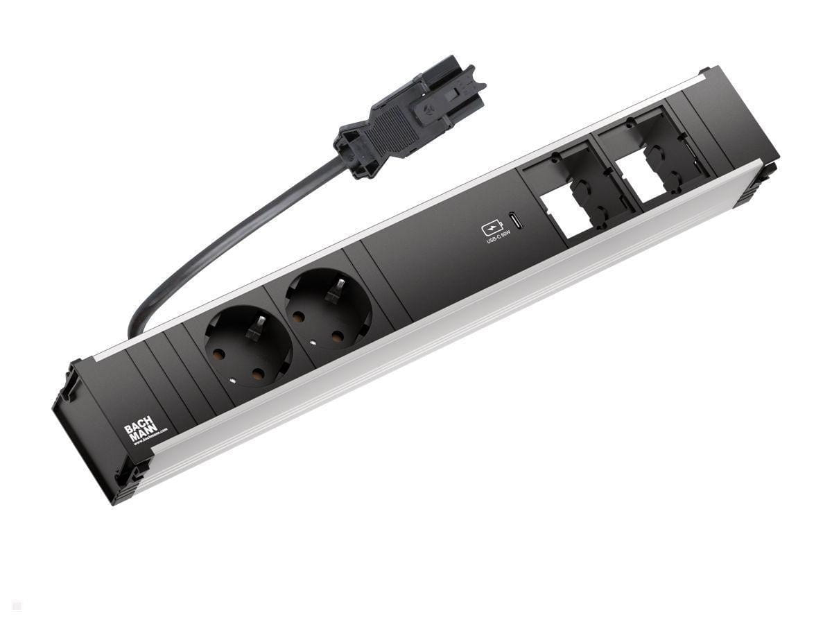 Bachmann CONI - Steckdosenleiste - Wechselstrom 250 V - Eingabe, Eingang GST18i3 - Ausgangsanschlüsse: 2 (2 x CEE 7/3, 24 pin USB-C)