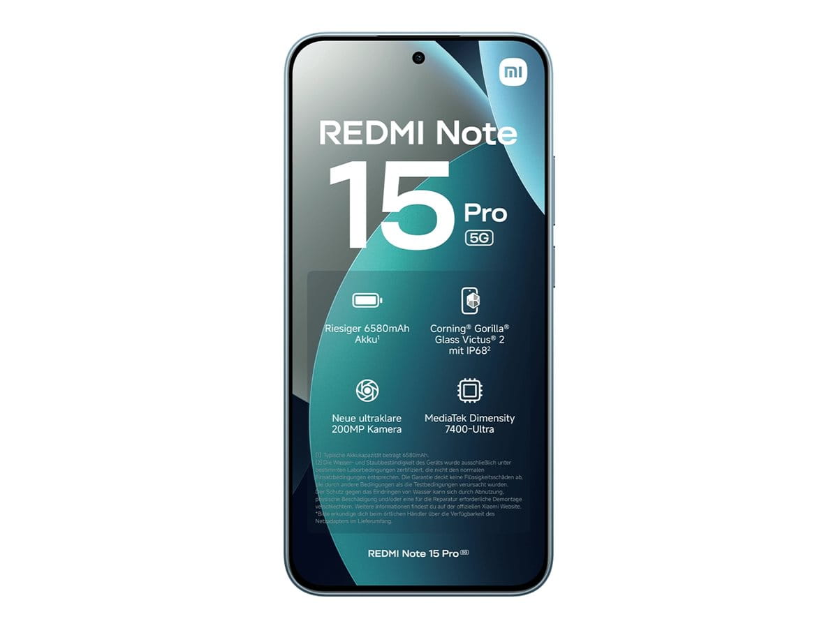 Xiaomi Redmi Note 15 Pro - 5G Smartphone - Dual-SIM - RAM 8 GB / Interner Speicher 256 GB - OLED-Display - 6.83" - 2772 x 1280 Pixel (120 Hz)
