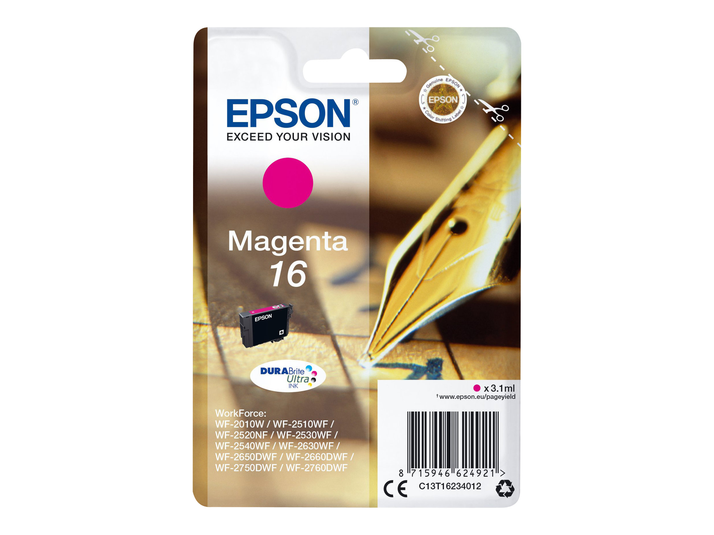 Epson 16 - 3.1 ml - Magenta - Original - Blister mit RF- / aktustischem Alarmsignal