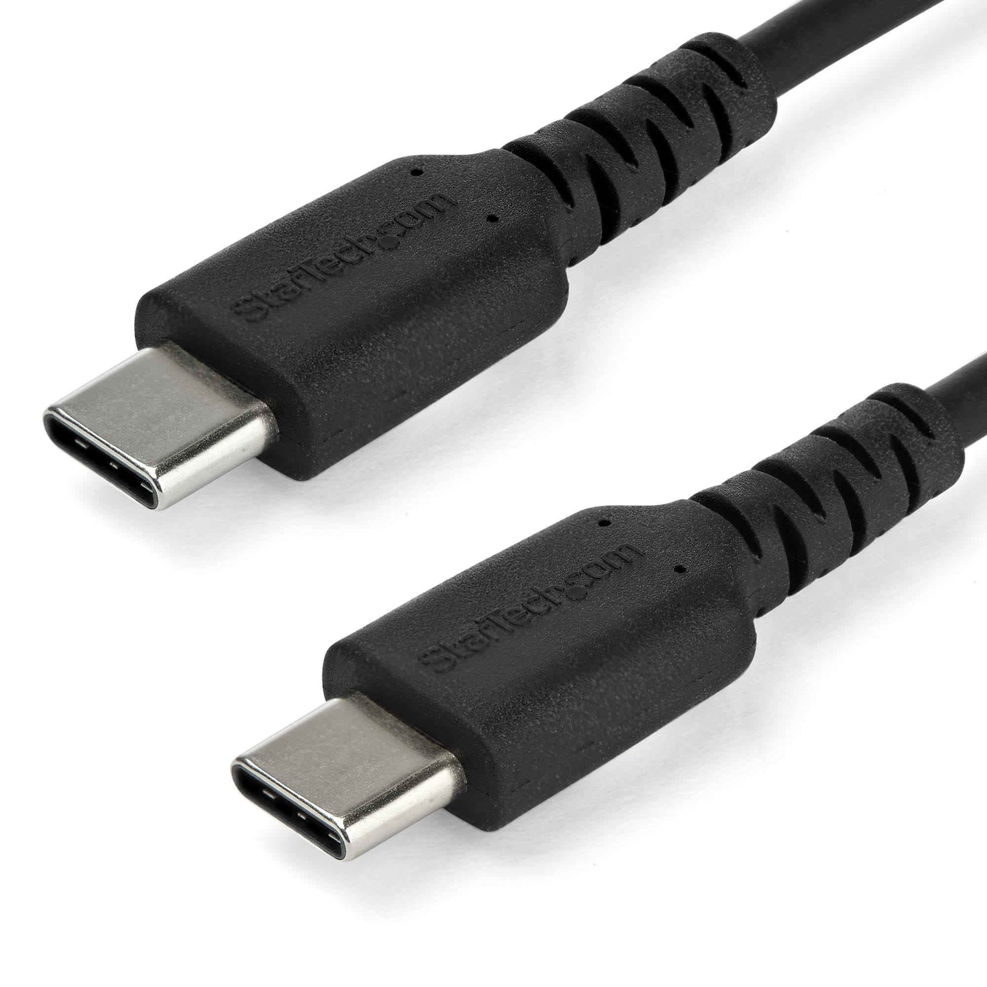 StarTech.com 2m USB-C Ladekabel - Langlebiges USB 2.0 Typ C zu USB C Datenübertragungs-/Schnellladekabel - TPE Mantel Aramidfaser M/M 60W Schwarz - Samsung S10 S20 iPad Pro MS Surface (RUSB2AC2MB)