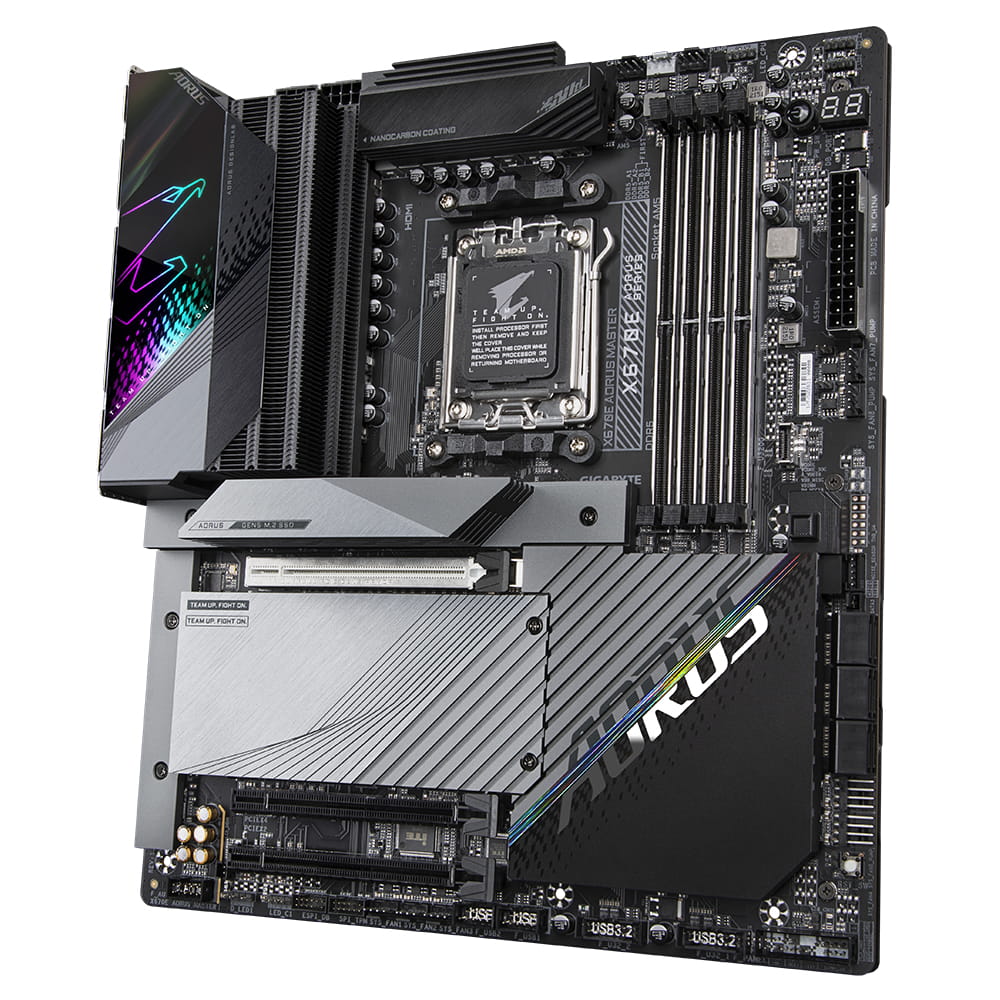 Gigabyte X670E AORUS MASTER - 1.0 - Motherboard - E-ATX - Socket AM5 - AMD X670E Chipsatz - USB-C 3.2 Gen2, USB-C Gen 2x2, USB 3.2 Gen 1, USB 3.2 Gen 2 - 2.5 Gigabit LAN, Bluetooth, Wi-Fi 6 - Onboard-Grafik (CPU erforderlich)