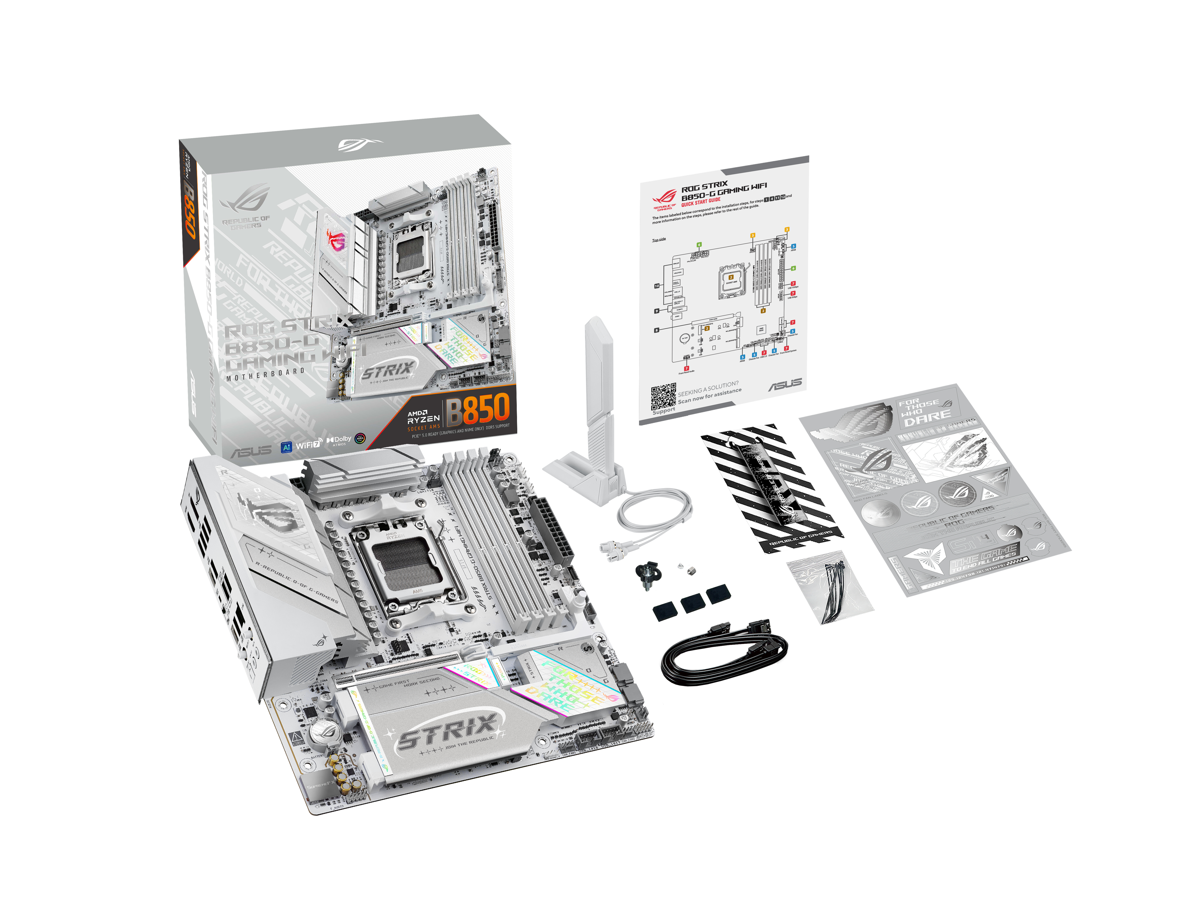 ASUS ROG STRIX B850-G GAMING WIFI - Motherboard - micro ATX - Socket AM5 - AMD B850 Chipsatz - USB-C 3.2 Gen 2x2, USB-C 3.2 Gen2, USB 3.2 Gen 2, USB 3.2 Gen 1 - 2.5 Gigabit LAN, Wi-Fi 7, Bluetooth - Onboard-Grafik (CPU erforderlich)