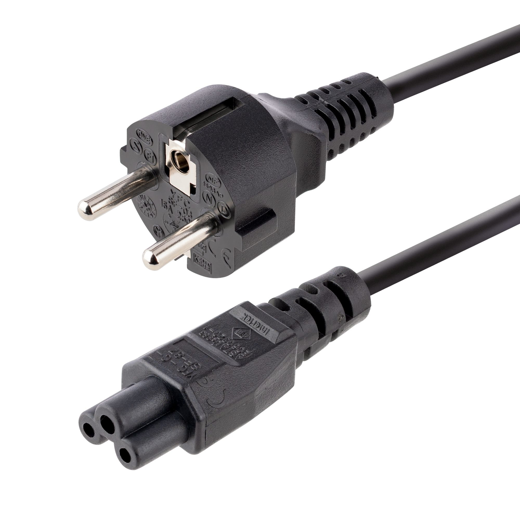StarTech.com 3 m Laptop Stromkabel, EU Schuko auf C5 Stecker, 2.5A 250V - Stromkabel - power CEE 7/7 (S)