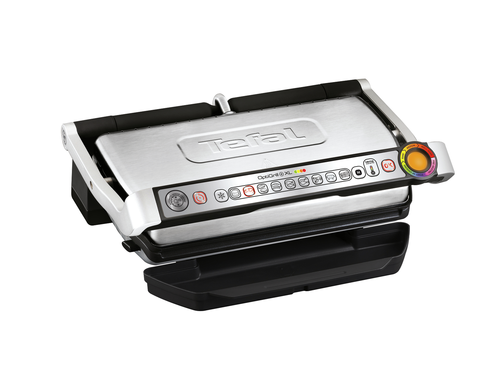 TEFAL GC724D, Schwarz, Metallisch, Tisch, Tasten, Rost, 400 x 200 mm, Scharnier