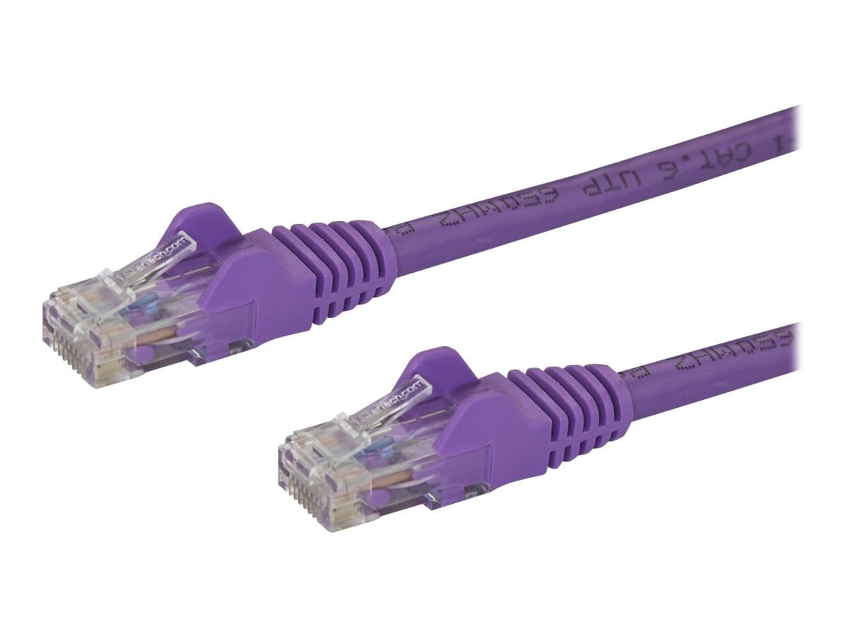 StarTech.com 5m CAT6 Ethernet Cable, 10 Gigabit Snagless RJ45 650MHz 100W PoE Patch Cord, CAT 6 10GbE UTP Network Cable w/Strain Relief, Purple, Wiring is UL Certified/TIA - Category 6 - 24AWG (N6PATC5MPL)
