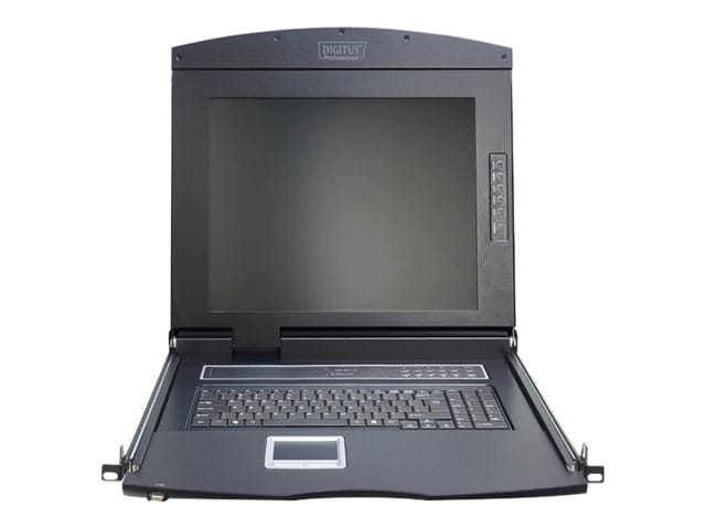DIGITUS 17" LCD KVM Konsole, 8-Port VGA, französische Tastatur