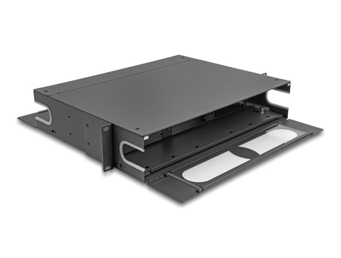 Delock Patchpanel (Blindblech) - ohne Sichtfenster ausgestattet - SC X 48, LC X 96 - Dunkelgrau - 2U - 48.3 cm (19")