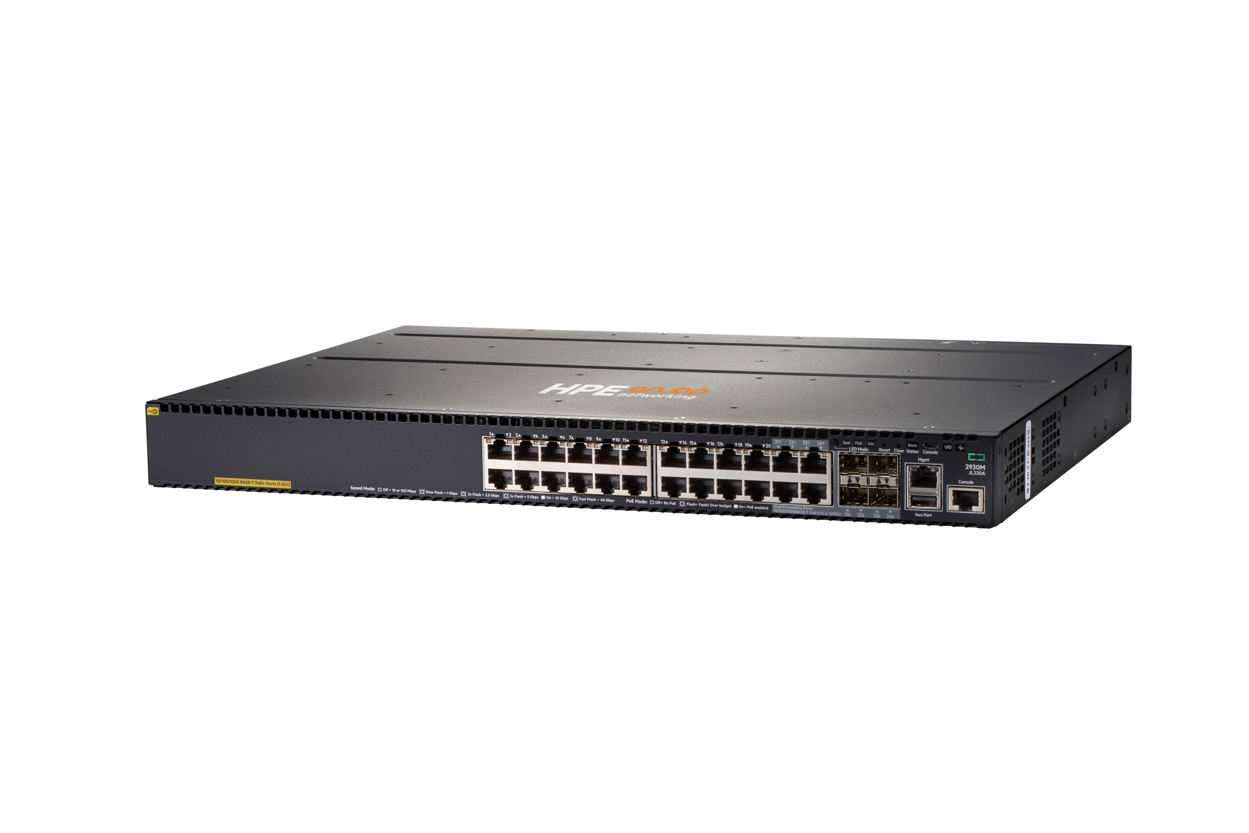 HPE Aruba Networking 2930M 24G POE+ 1-Slot - Switch - L3 - managed - 20 x 10/100/1000 (PoE+)