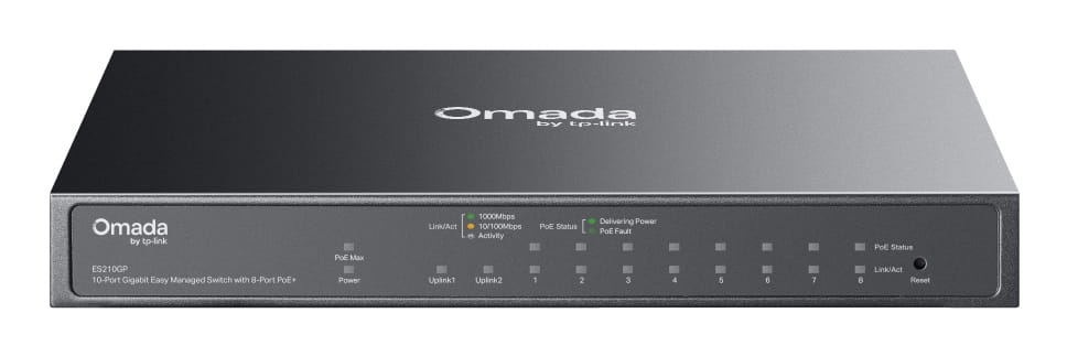TP-LINK Omada ES210GP, Managed, L2, Gigabit Ethernet (10/100/1000), Power over Ethernet (PoE), Rack-Einbau, DIN rail