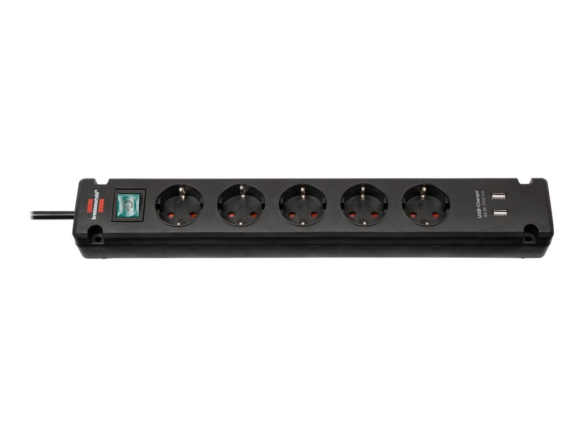 Brennenstuhl Bremounta - Steckdosenleiste - Ausgangsanschlüsse: 5 (2 x USB, 5 x Strom Typ F)