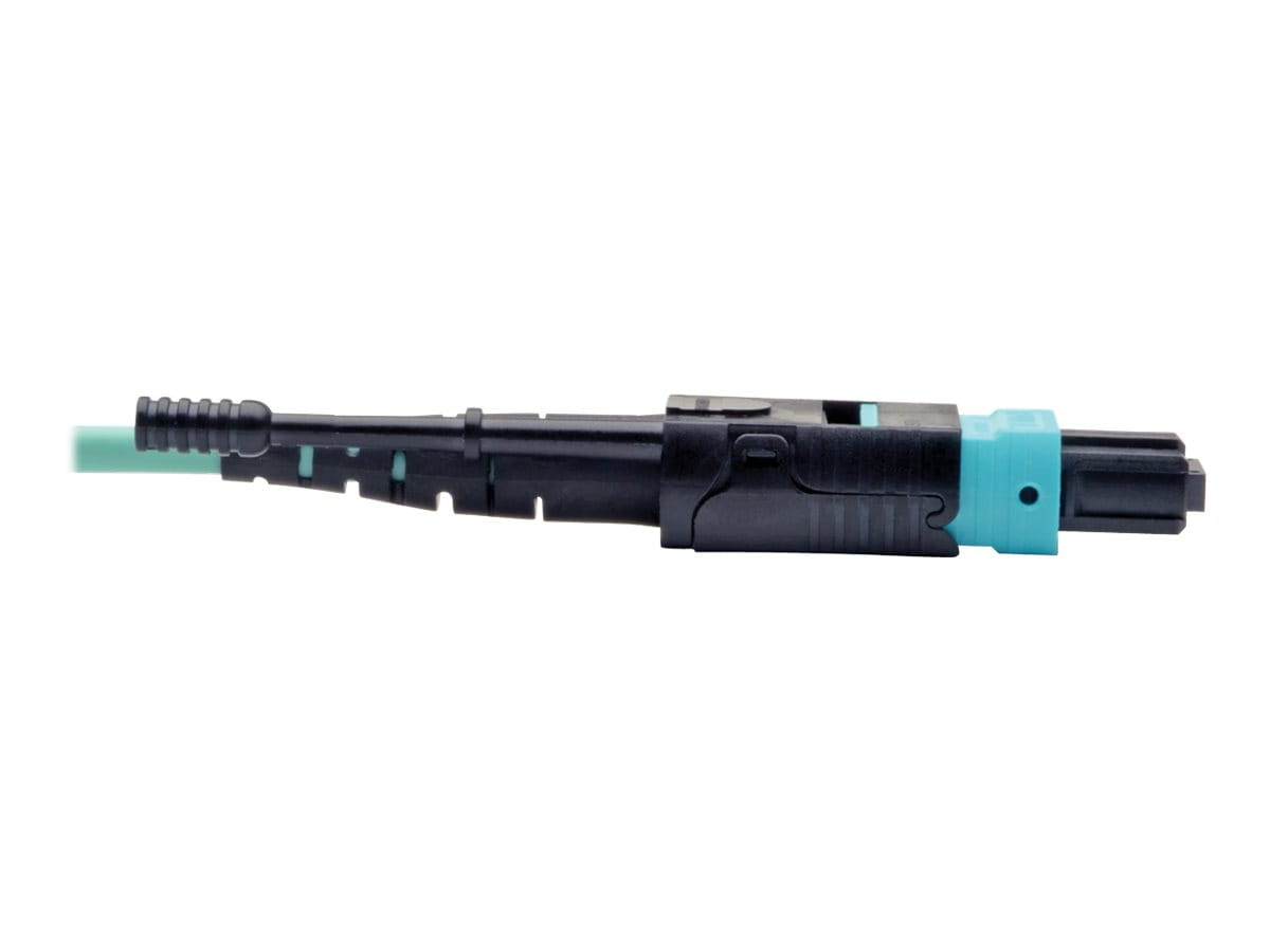 Tripp Eaton Tripp Lite Series MTP/MPO Fan-out Cable with Push/Pull Tab Connectors, MTP/MPO to 4xLC, 40GbE, 40GBASE-SR4,OM3 Plenum-rated - Aqua, 3M (9.84 ft.)