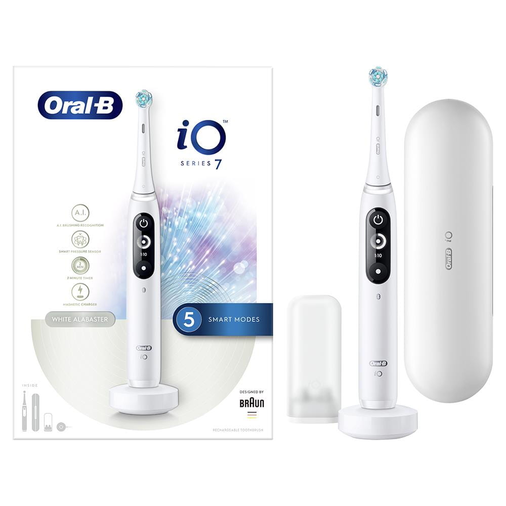 Oral-B iO 4210201362982, Erwachsener, Rotierende Zahnbürste, Tägliche Pflege, Tiefenreinigung, Zahnfleischpflege, Sensibel, für weiße Zähne, Weiß, Weiß, Rund
