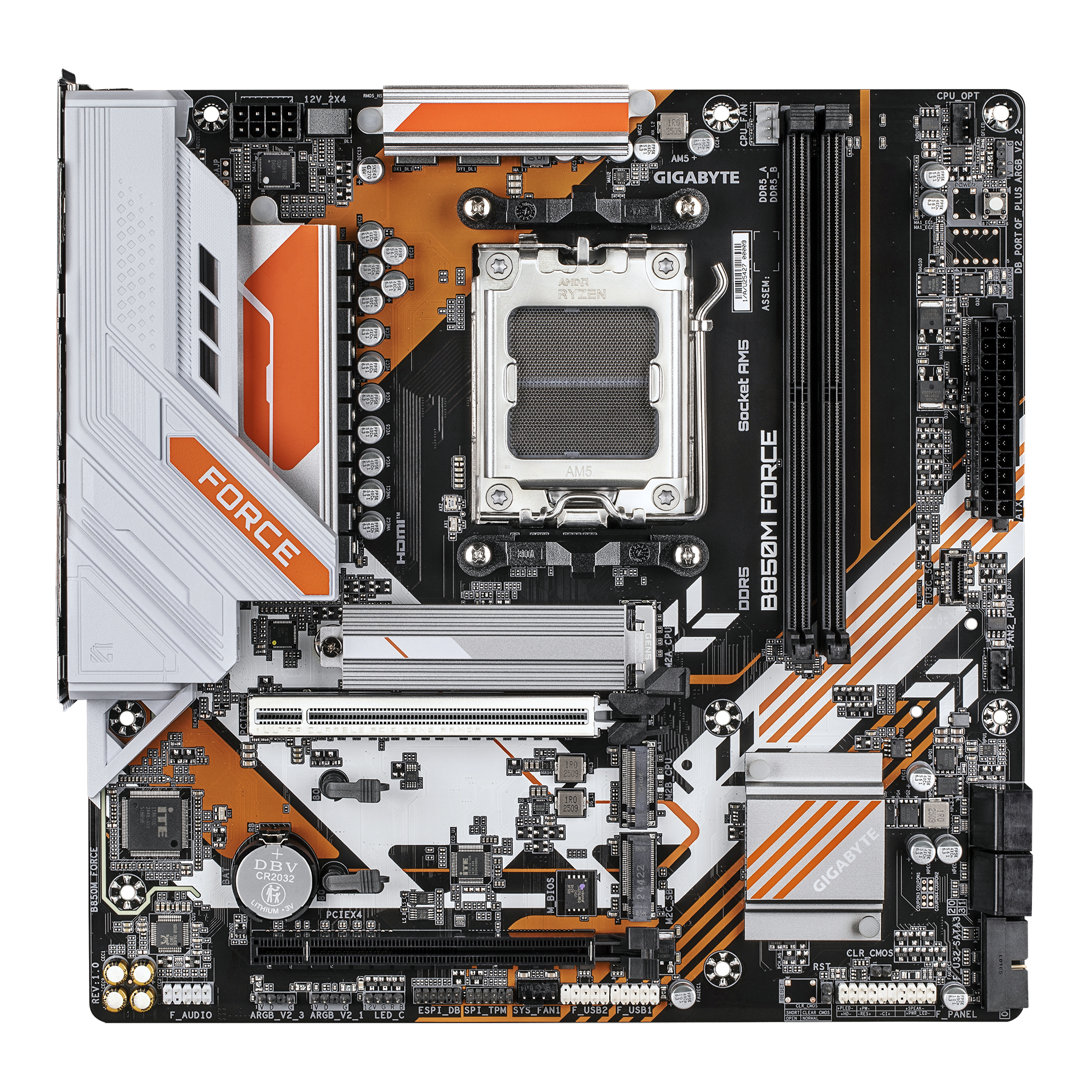 Gigabyte B850M FORCE - Motherboard - micro ATX - Socket AM5 - AMD B850 Chipsatz - USB-C 3.2 Gen 1, USB 3.2 Gen 2, USB 3.2 Gen 1 - 2.5 Gigabit LAN - Onboard-Grafik (CPU erforderlich)