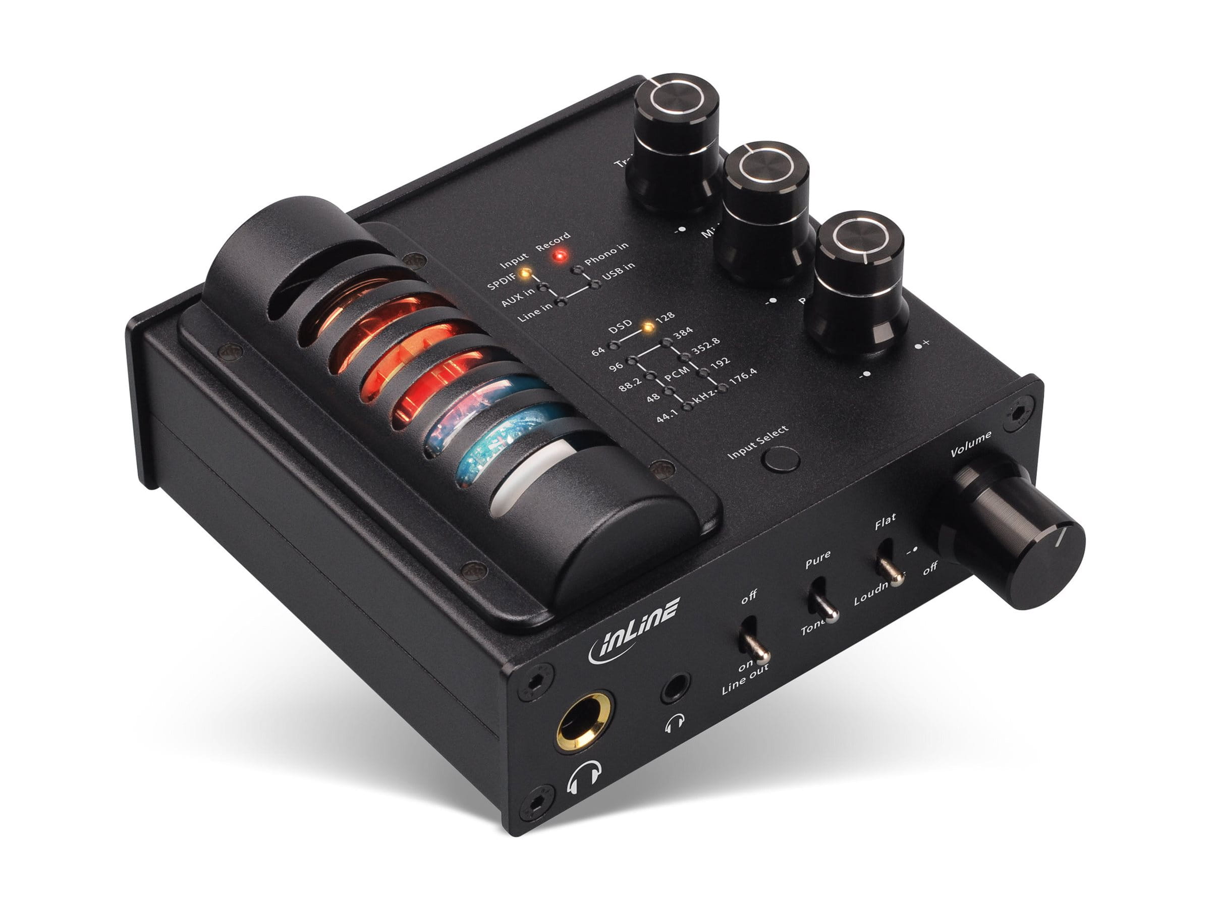 InLine AmpUSB-EQ - Hi-Res DSD Kopfhörer-Röhrenverstärker+ Equalizer - USB DAC