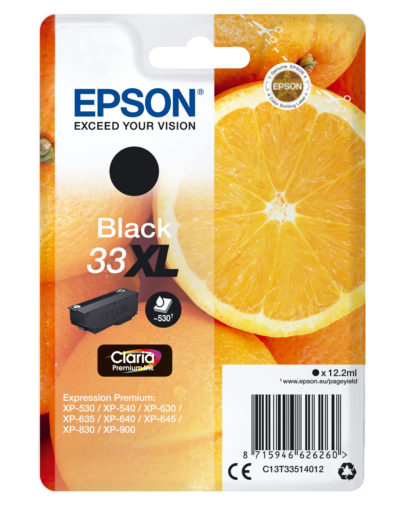 Epson 33XL - 12.2 ml - XL - Schwarz - original
