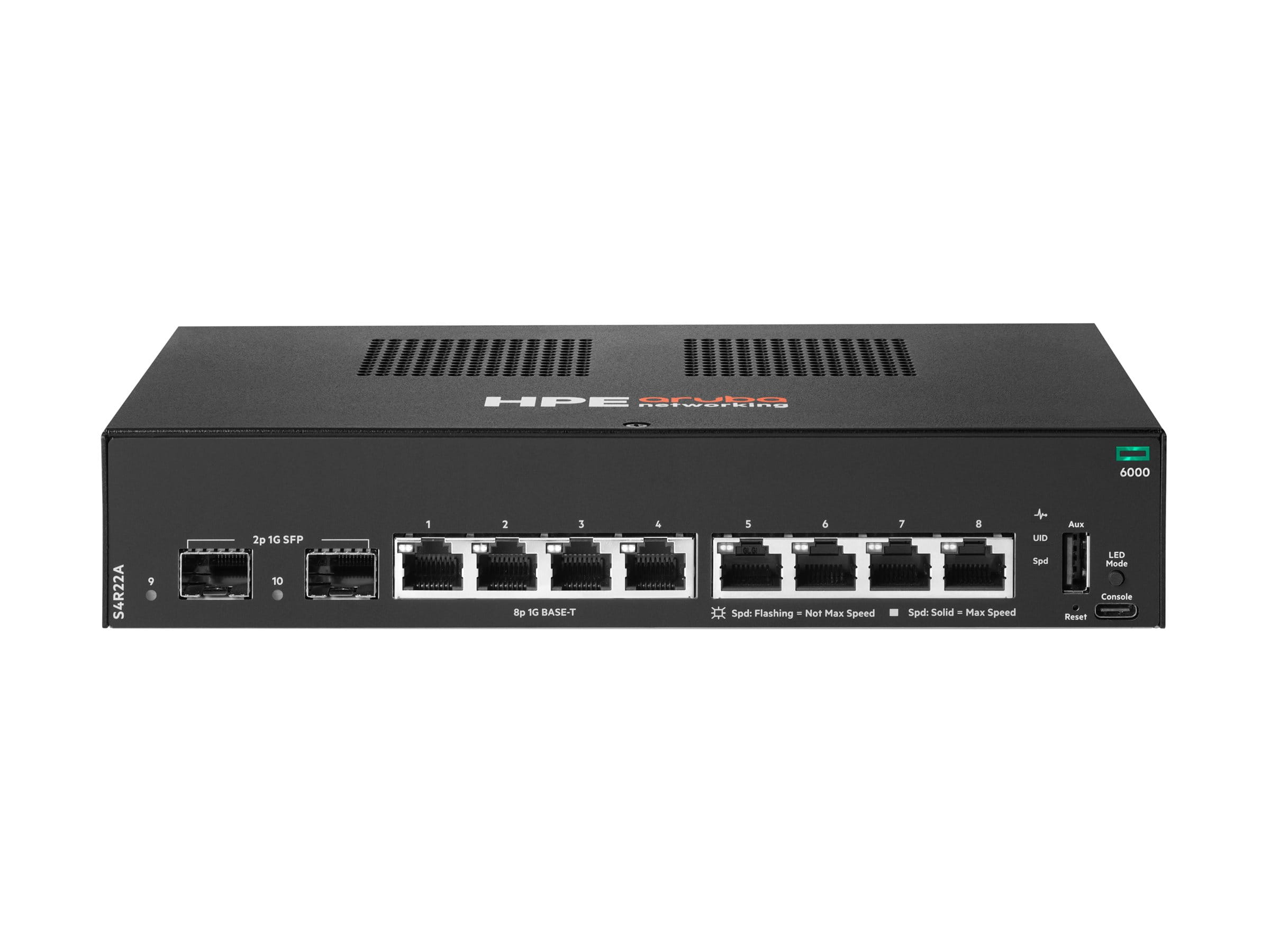 HPE Aruba Networking CX 6000 8p 10M/100M/1G 2p SFP 1G Switch - Switch - managed - 8 x 10/100/1000 + 2 x Gigabit SFP (Uplink)