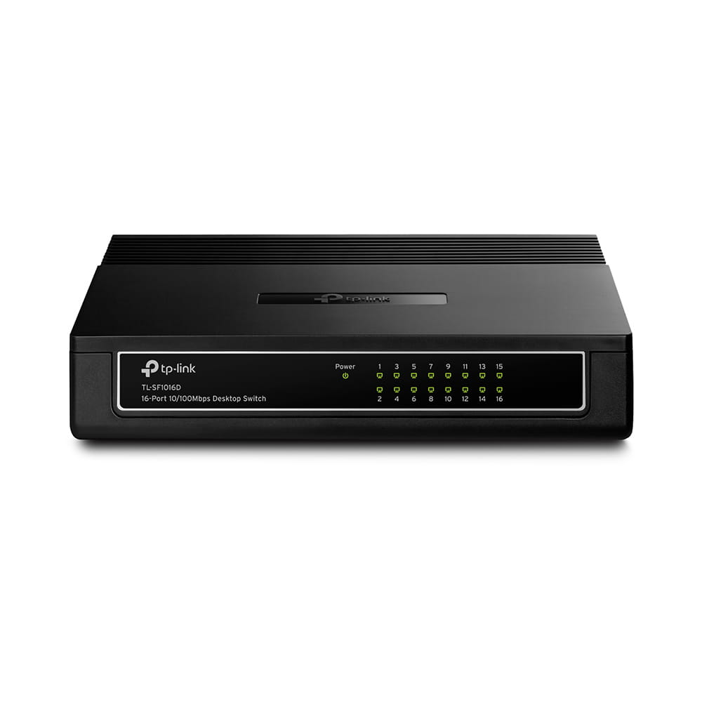 TP-LINK 16-Port-Gigabit-Switch, Unmanaged, Fast Ethernet (10/100), Vollduplex, Rack-Einbau, Wandmontage