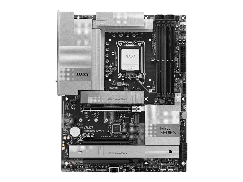 MSI PRO Z890-A WIFI - Motherboard - ATX - LGA1851 Sockel - Z890 Chipsatz - USB4, USB 3.2 Gen 1, USB 3.2 Gen 2, USB-C 3.2 Gen 2x2, USB-C 3.2 Gen2 - 5 Gigabit Ethernet, Wi-Fi 7, Bluetooth - Onboard-Grafik (CPU erforderlich)
