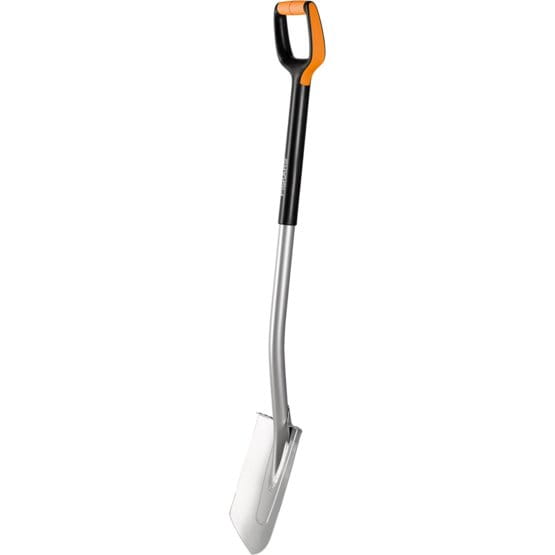 Fiskars 1003683, Gartenkelle, Kunststoff, Stahl, Schwarz, Orange, Edelstahl, Taper, Ergonomisch, Anti-Rutsch-Griff, D-förmig