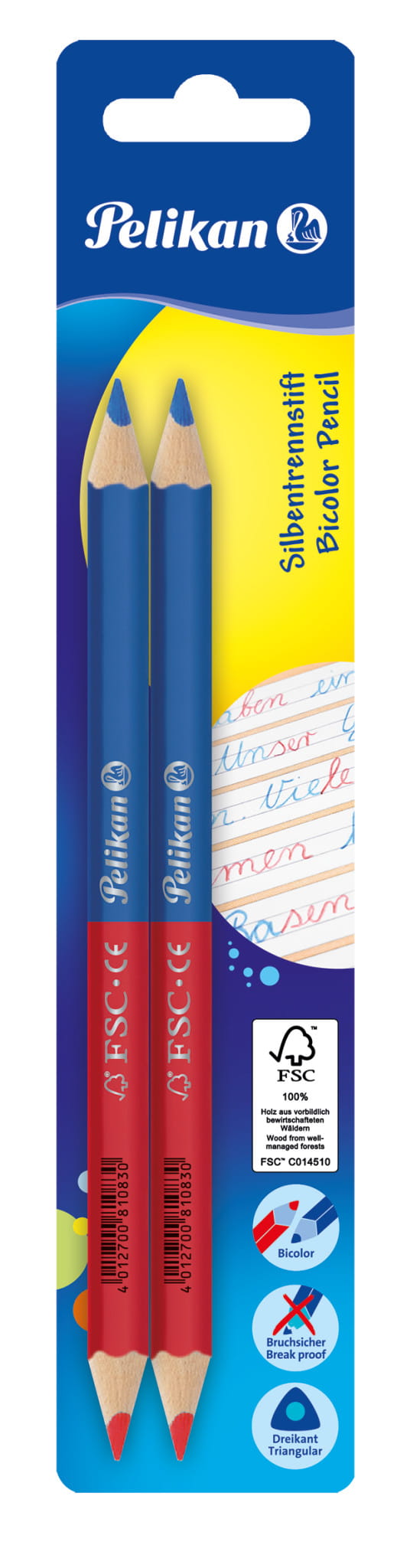 Pelikan 811118, Weich, Blau, Rot, 2 Stück(e)
