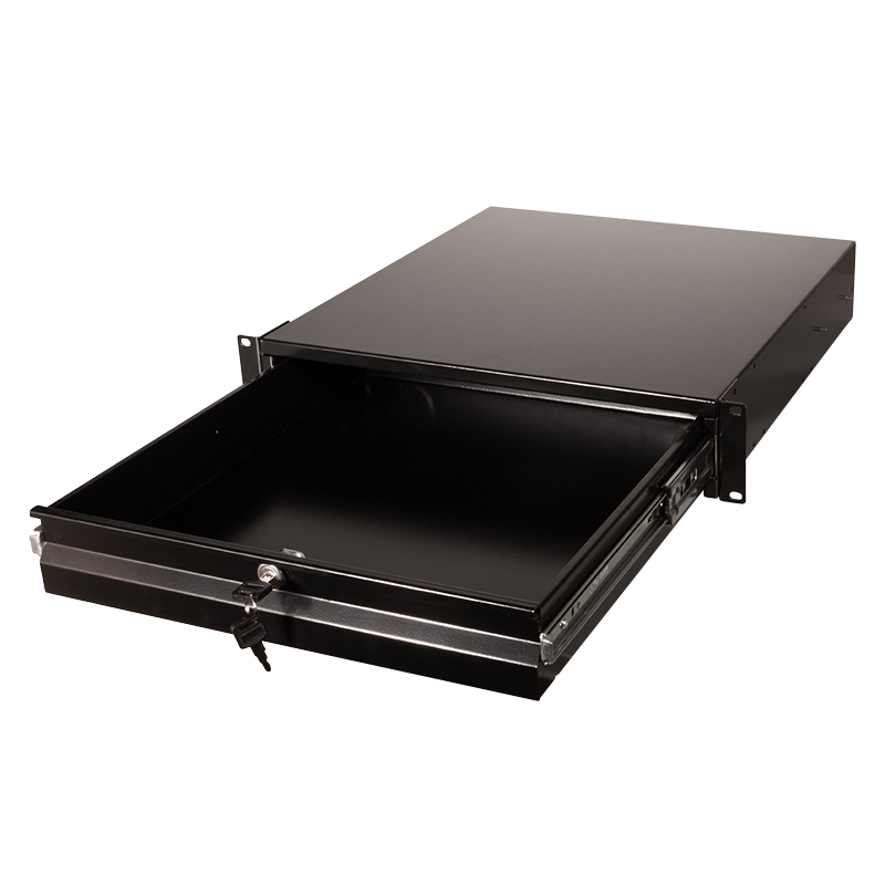 LogiLink Rack Storage Drawer - Schwarz, RAL 9004 - 2U - 48.3 cm (19")