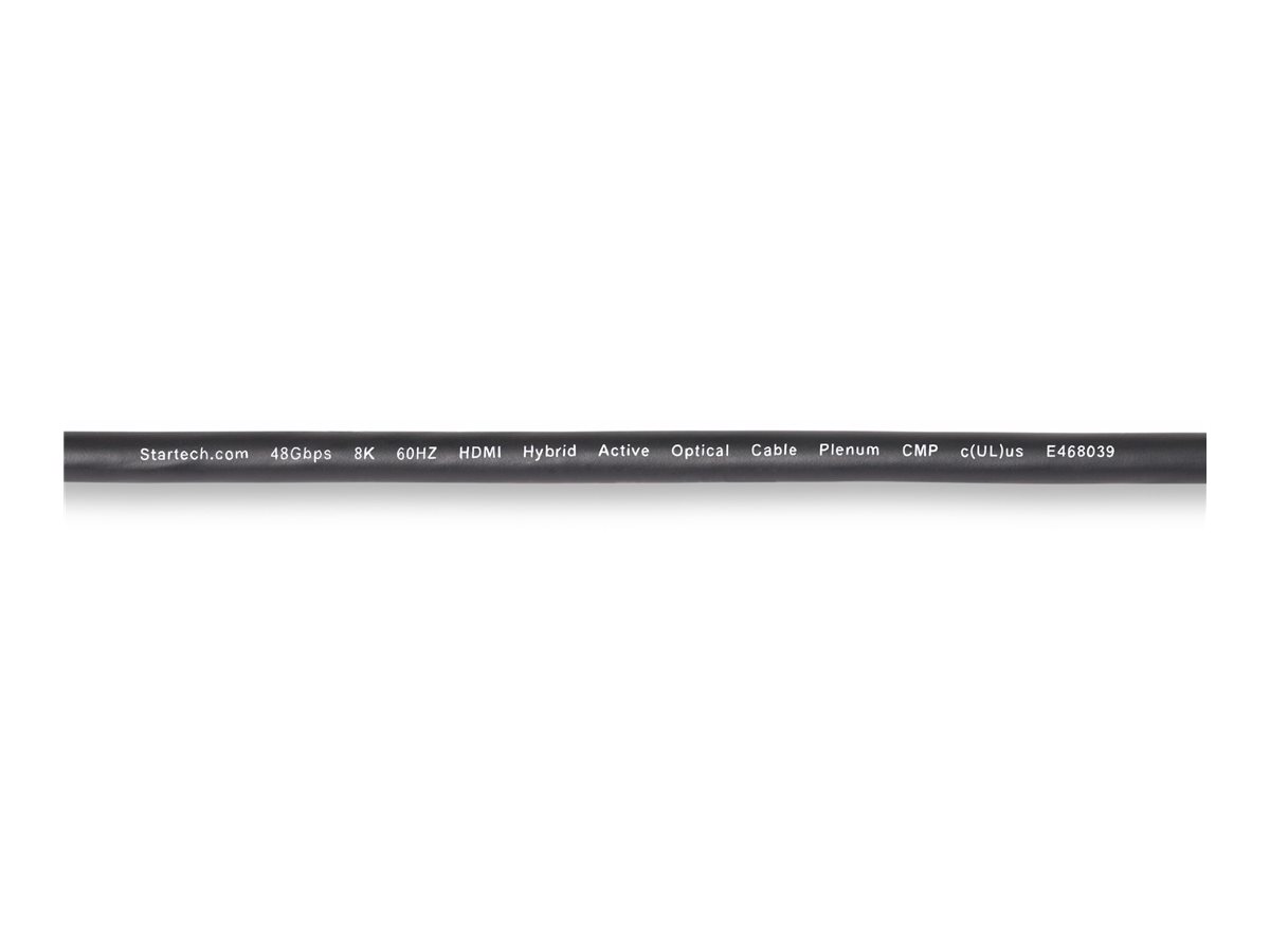 StarTech.com 15,2m Aktives Optisches HDMI Kabel(AOC), CMP, 8K HDMI 2.1 - Ultra High Speed - HDMI-Kabel - HDMI männlich zu HDMI männlich - 15.2 m - Hybrid Kupfer/Kohlefaser - Schwarz - Active Optical Cable (AOC)