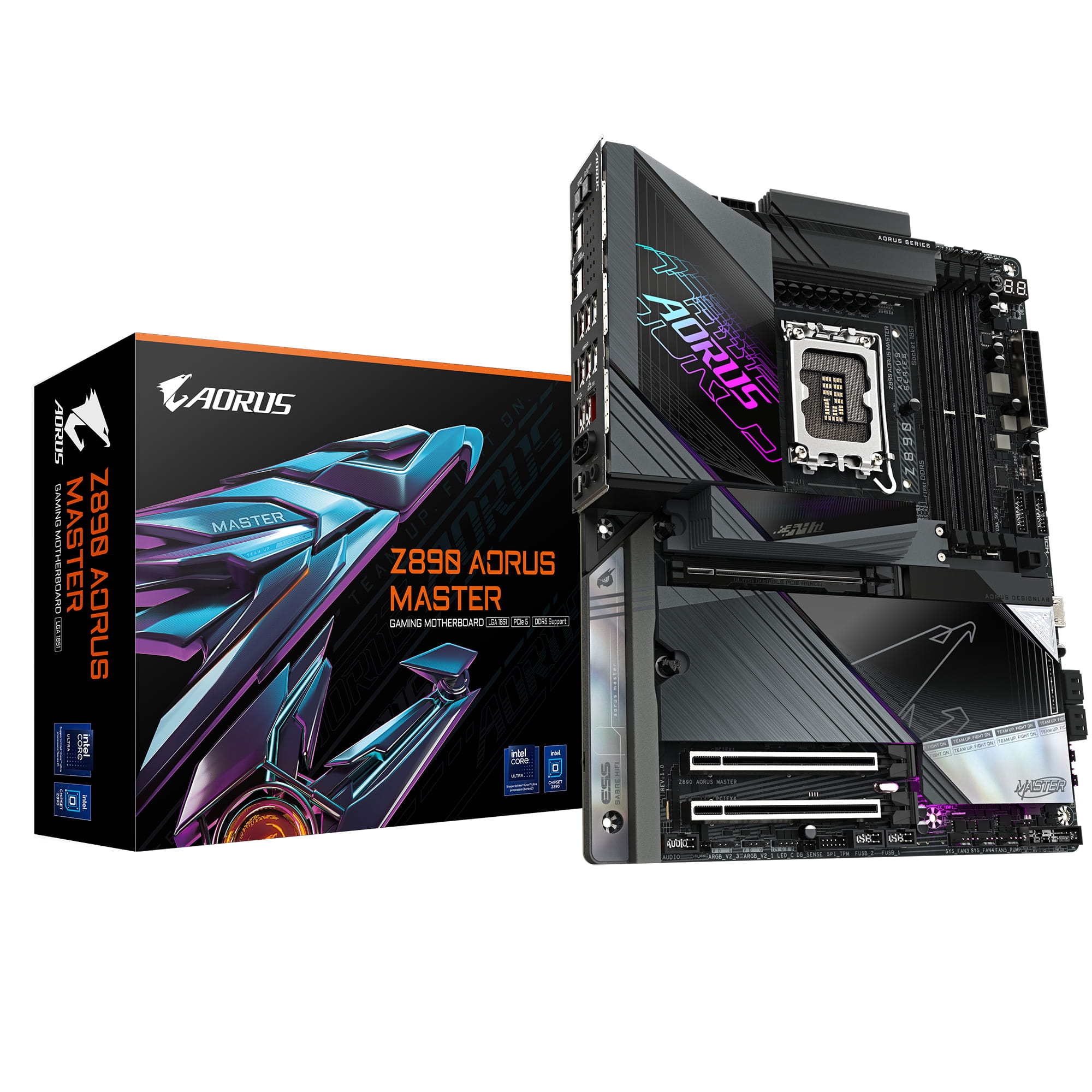 Gigabyte AORUS Z890 MASTER - Motherboard - ATX - LGA1851-Sockel - Z890 Chipsatz - USB-C 3.2 Gen 2x2, USB 3.2 Gen 1, USB 3.2 Gen 2, USB4 - 10 Gigabit LAN, Bluetooth, Wi-Fi 7 - Onboard-Grafik (CPU erforderlich)