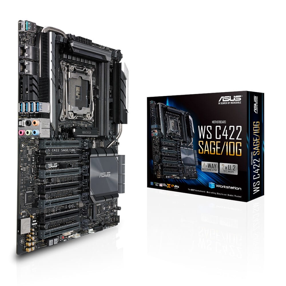 ASUS WS C422 SAGE/10G - Motherboard - SSI CEB - LGA2066 Socket - C422 Chipsatz - USB 3.1 Gen 1, USB-C Gen2, USB 3.1 Gen 2 - 2 x 10 Gigabit LAN - HD Audio (8-Kanal)
