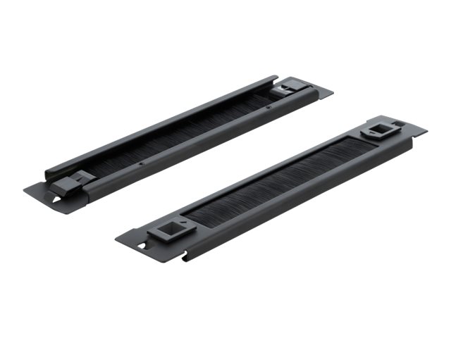 Delock Kabelabdeckung mit Bürsten - Rack montierbar - Schwarz - 1U - 25.4 cm (10")