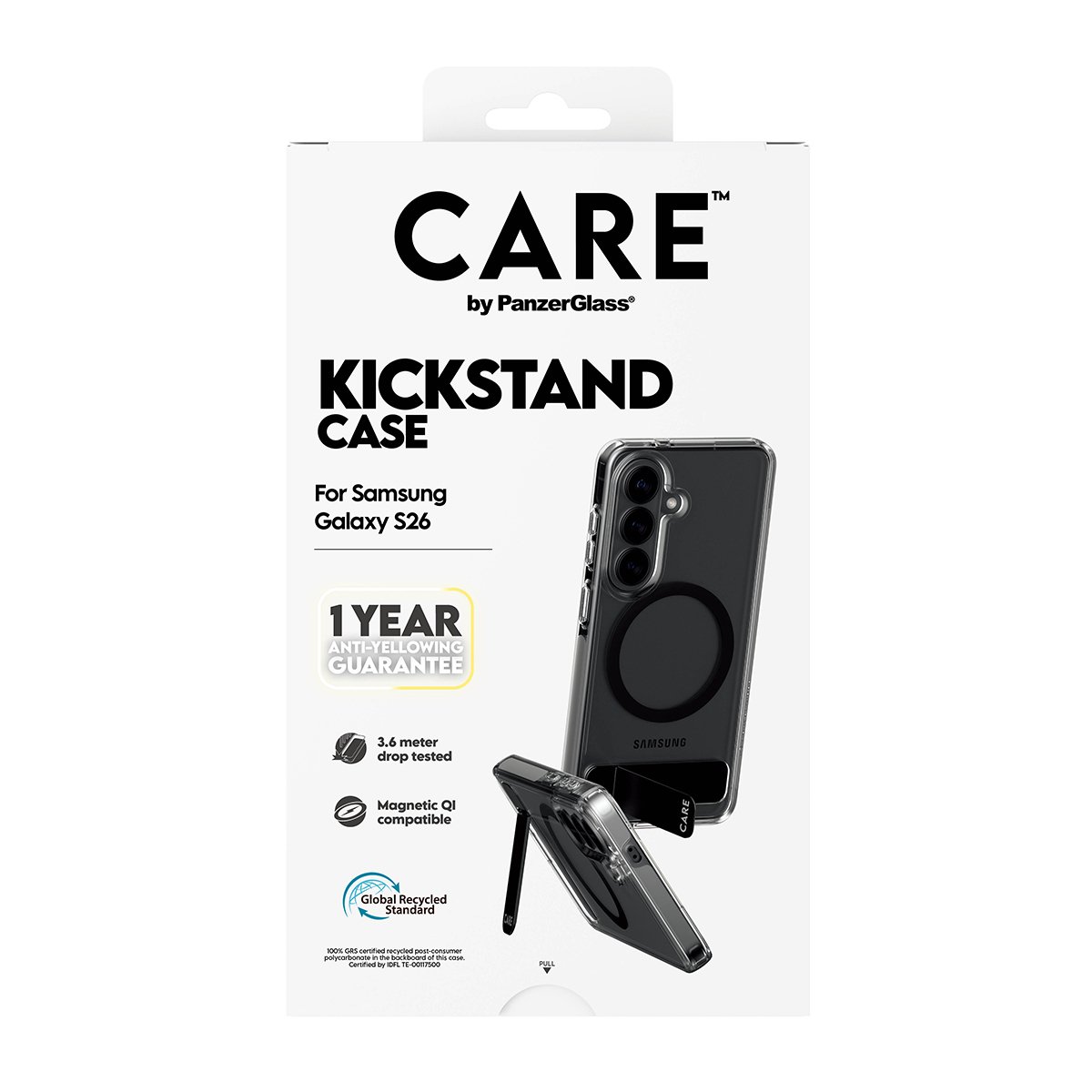 PanzerGlass CARE by PanzerGlass Urban Explorer - Hintere Abdeckung für Mobiltelefon - mit Standfuß, Qi-kompatibel - Thermoplastisches Polyurethan (TPU)