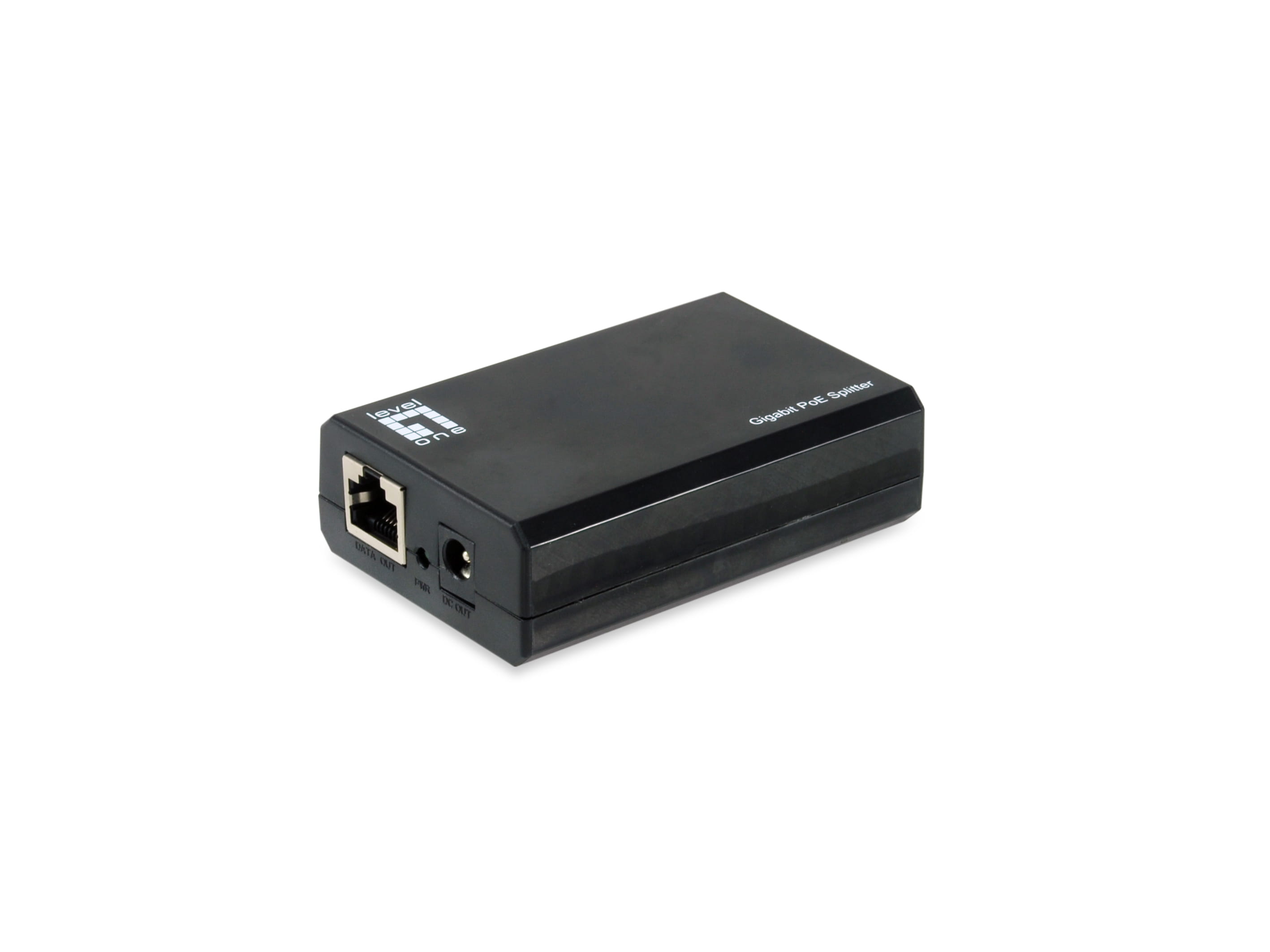 LevelOne Gigabit IEEE802.3bt PoE Splitter, IEEE 802.3af, IEEE 802.3at, IEEE 802.3bt, 10/100/1000Base-T(X), Schwarz, China, 12V, 24V, 60 W