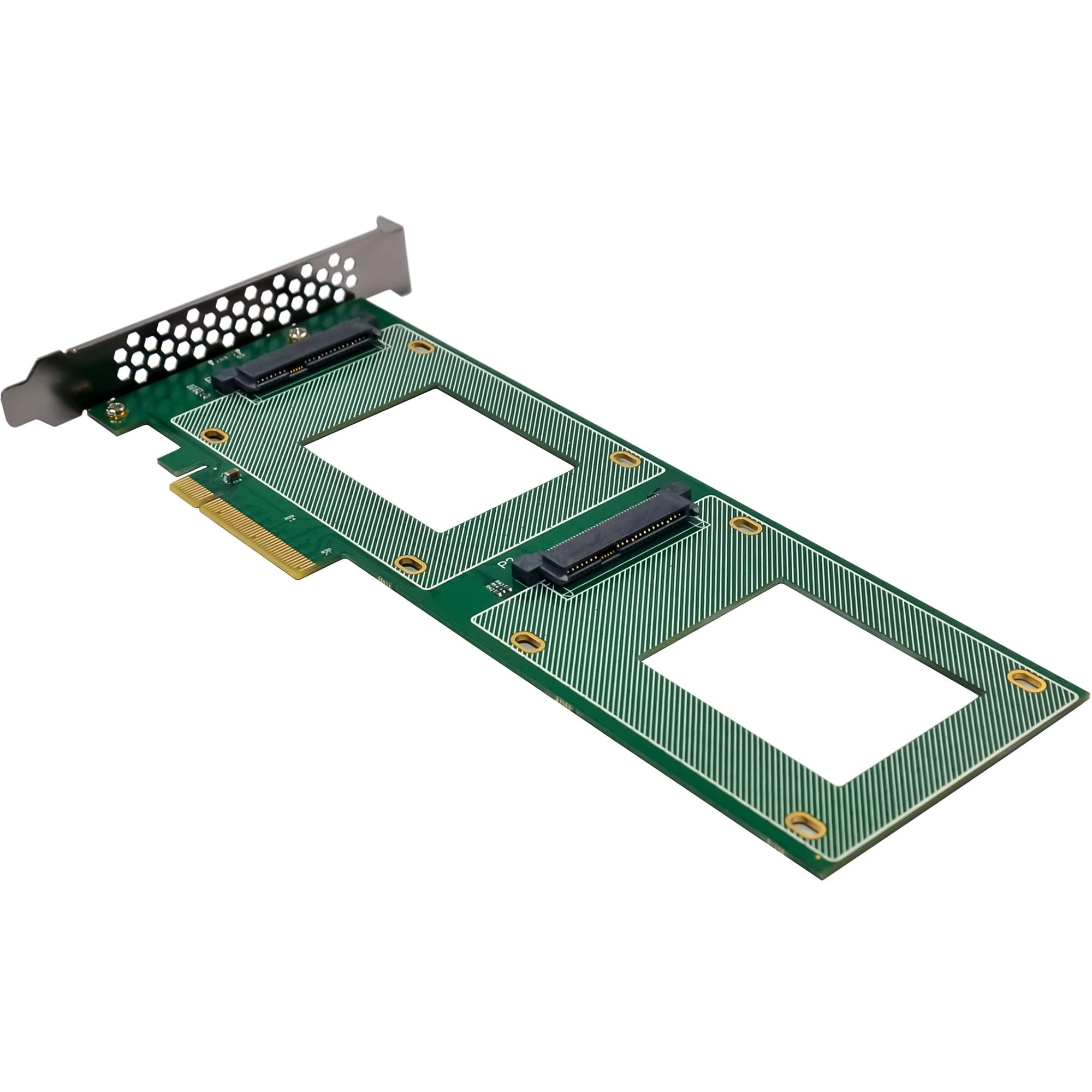 InLine PCIe Karte zu 2x intern U.2 NVMe SFF-8639 – Bifurcation - PCIe x8 - schmal