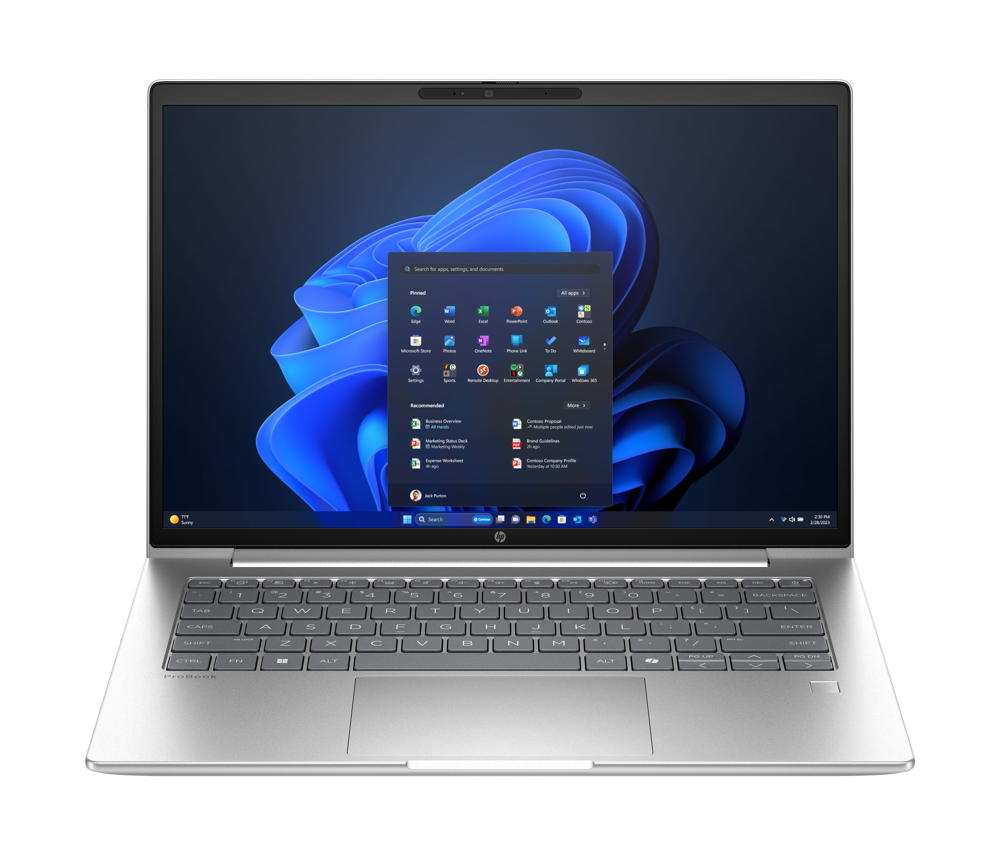 HP ProBook 4 G1a Notebook AI - 177-Grad Scharnierdesign - AMD Ryzen 7 250 - Win 11 Pro - Radeon 780M - 16 GB RAM - 1 TB SSD NVMe - 35.6 cm (14")