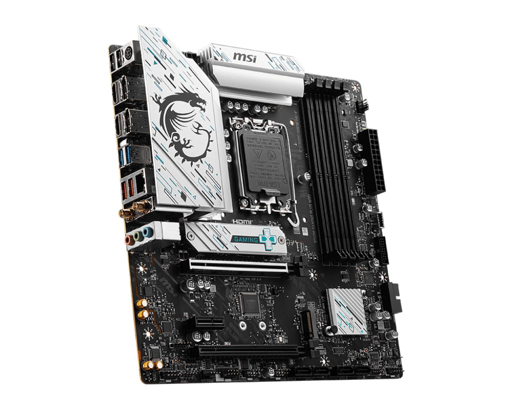 MSI B760M GAMING PLUS WIFI - Motherboard - micro ATX - LGA1700 Sockel - B760 Chipsatz - USB 3.2 Gen 1, USB 3.2 Gen 2, USB-C 3.2 Gen 1 - 2.5 Gigabit LAN, Wi-Fi 6E, Bluetooth - Onboard-Grafik (CPU erforderlich)