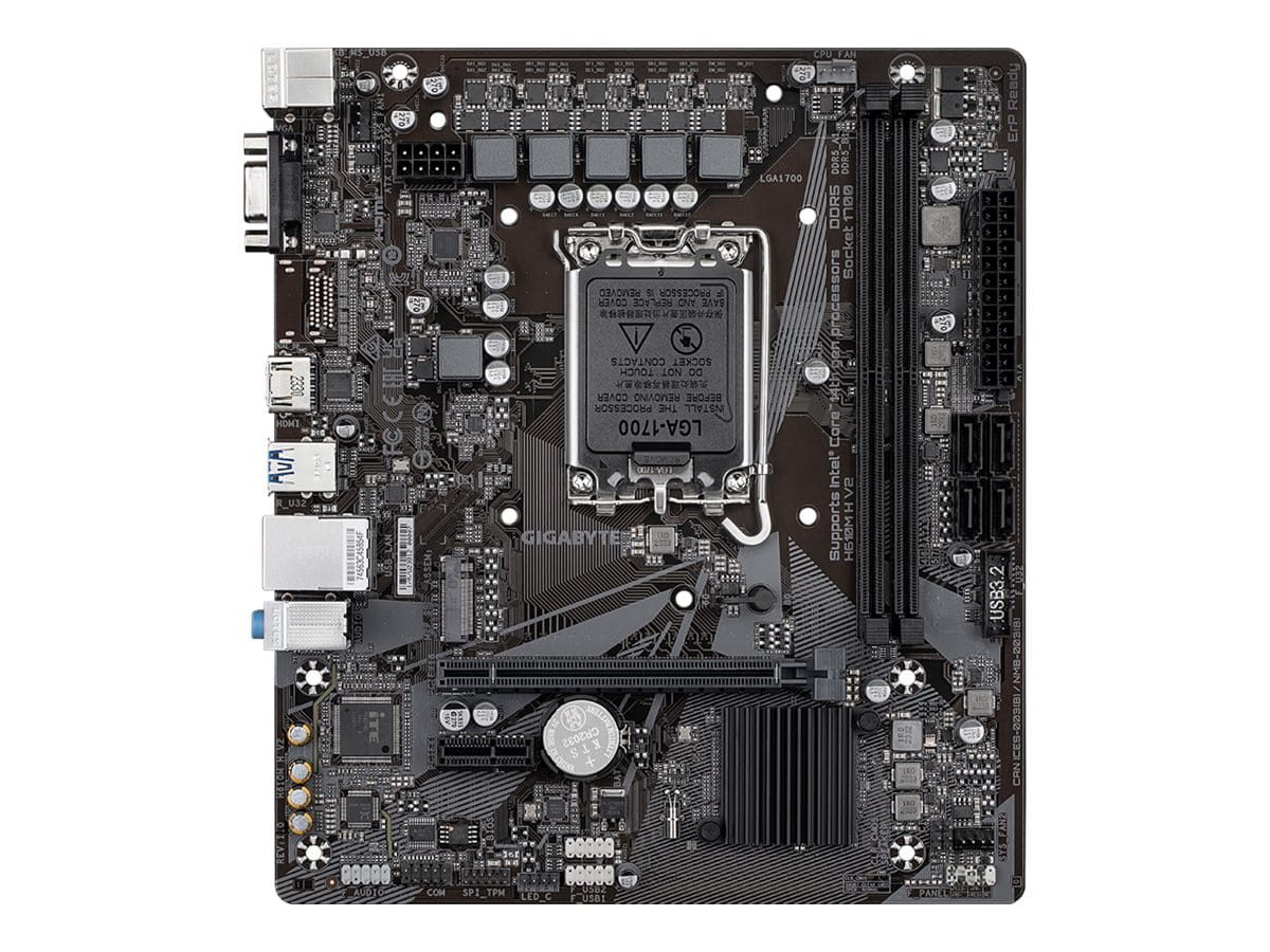 Gigabyte H610M H V2 - 1.0 - Motherboard - micro ATX - LGA1700 Sockel - H610 Chipsatz - USB 3.2 Gen 1 - Gigabit LAN - Onboard-Grafik (CPU erforderlich)