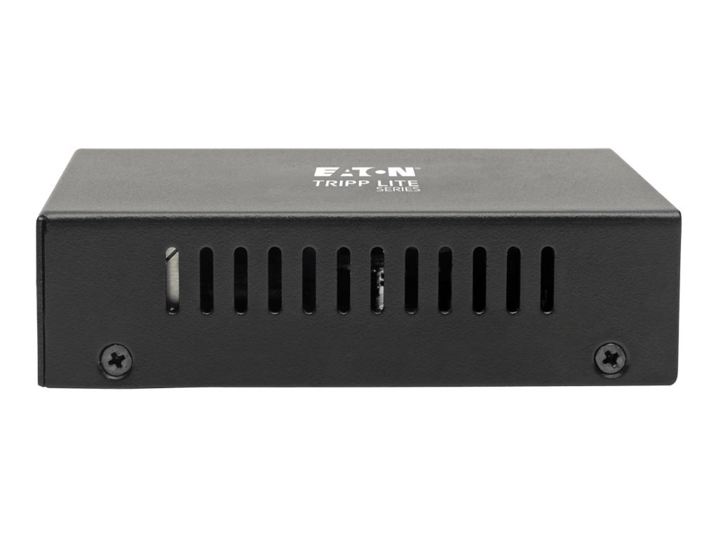 Tripp Eaton Tripp Lite Series Gigabit SFP Fiber to Ethernet Media Converter, POE+, International Power Cables, 10/100/1000 Mbps - Medienkonverter - 1GbE - 10Base-T, 100Base-TX, 1000Base-T - RJ-45 / SFP (mini-GBIC)