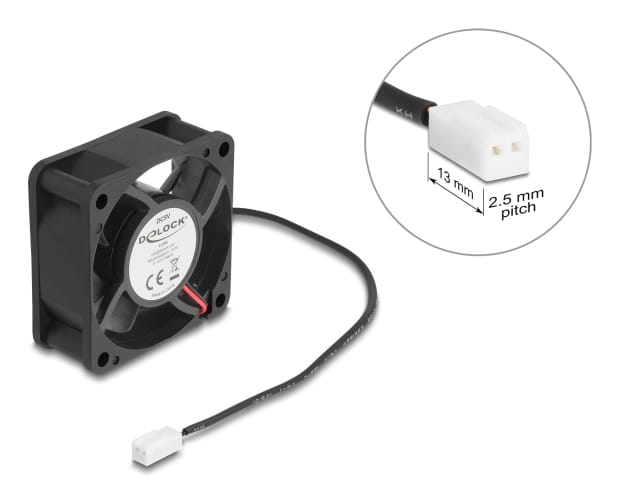 Delock Gehäuselüfter - axial - 60 mm - Schwarz