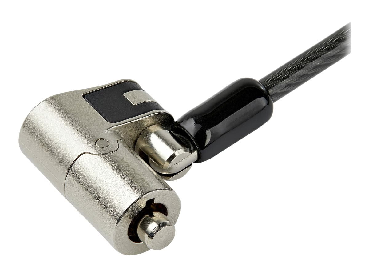 StarTech.com Laptopschloss mit 2m Kabel (mit Schlüssel, für K-Slot, Nano, Wedge Slot, Stahlkabel, Push-to-Lock Taste, Kabelschloss)