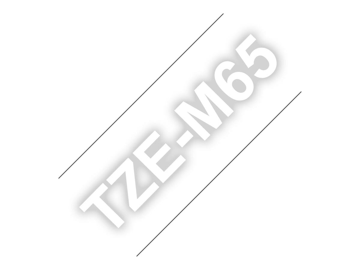 Brother TZe-M65 - Matt - Klebstoff - weißer Druck auf matter transparenter Folie - Rolle (3,6 cm x 8 m)